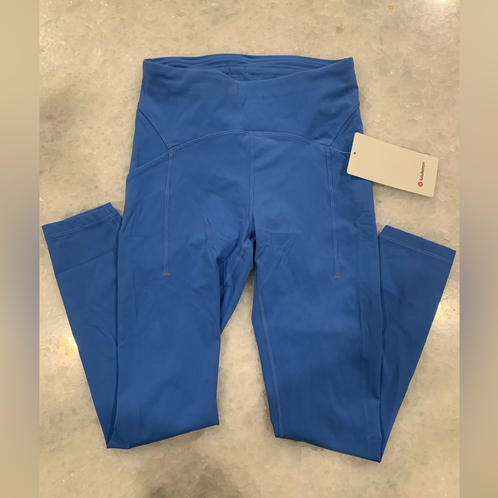 Blue Lululemon Power Thru HR Tights
